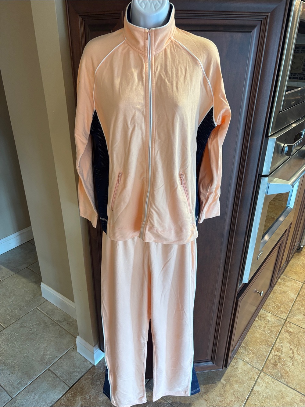 Light Peach Women's Track Jacket & Jogger Pants Set